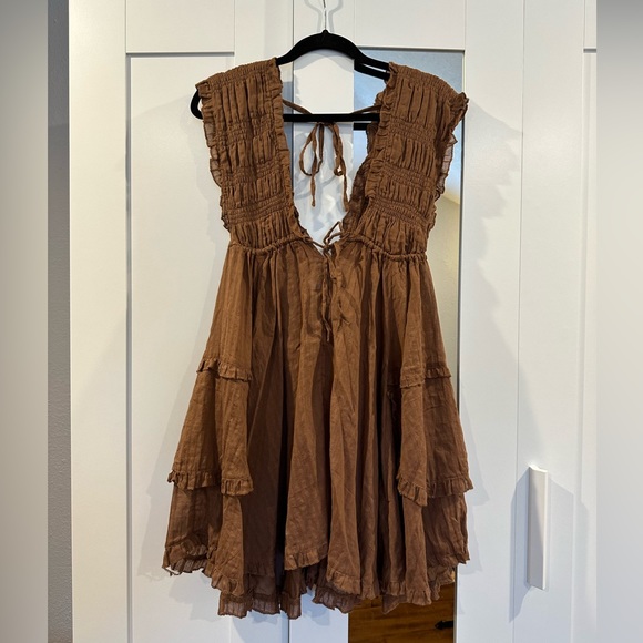 Asos Shirred Frill Beach Mini Dress - Picture 5 of 7